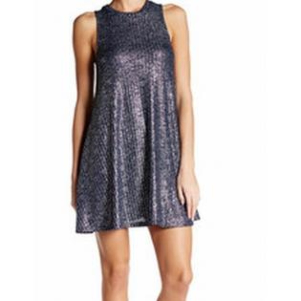 NWT Want and Need Navy blue halter dress size M